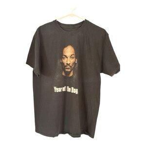 Vintage Snoop Dogg young rapper Year of the Dog black t-shirt Size Medium